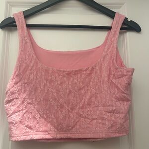 Pink Lace Crop Top